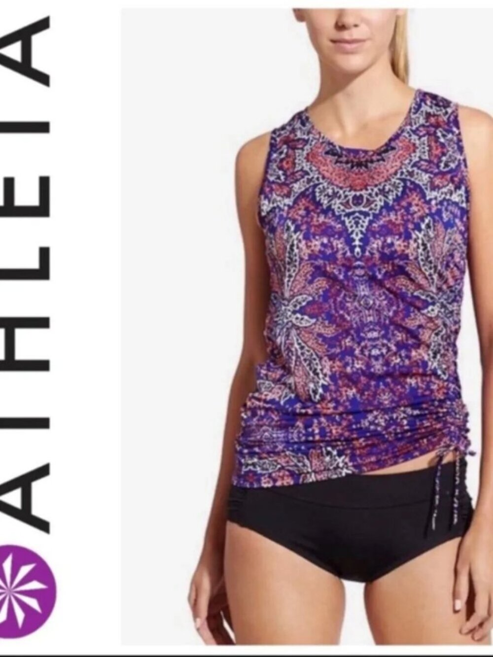 Athleta Rashguard Aqualuxe Festival Swim Surf Top SPF 25 Size Small